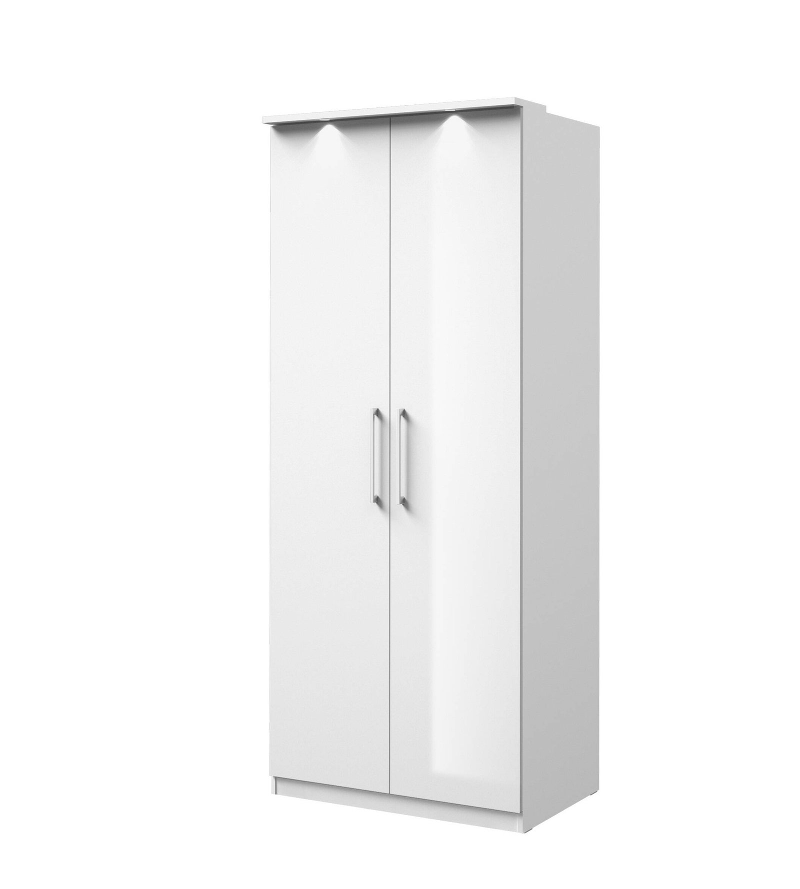 Optima 2-door wardrobe, white / glossy white