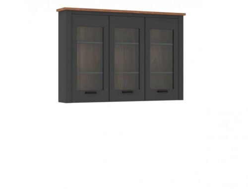 Perazzo PEZK02 – 3-door chest of drawers, anthracite/amaretto color, Hudson oak color