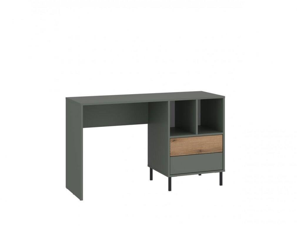 Pozzi POZB01 - Desk with 2 drawers in grey green/coastal oak