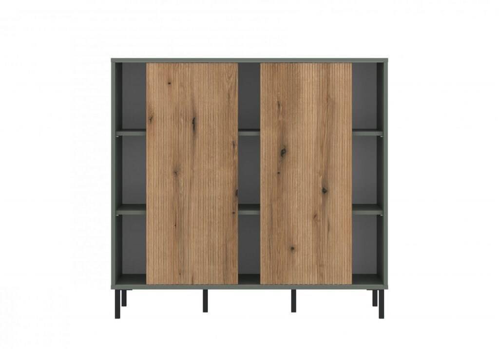 Pozzi POZK02 - two-door chest of drawers in gray-green / coastal oak - Image 2