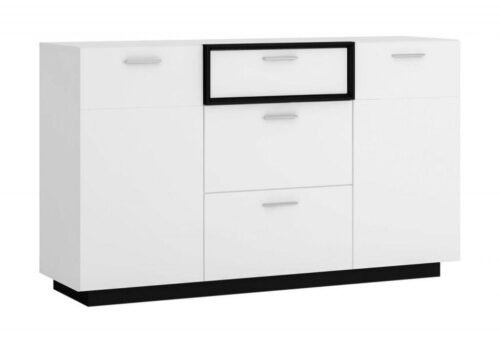 Ravenna RAVK02 – Chest of drawers 2D3S Alpine white/Black pearl/Glossy white