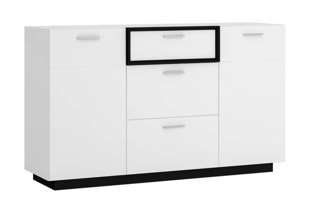 Ravenna RAVK02 – Chest of drawers 2D3S Alpine white/Black pearl/Glossy white