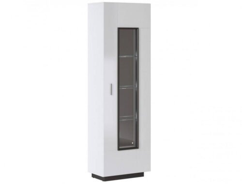 Ravenna RAVV01R – 1-door display cabinet, Alpine white/black/glossy white