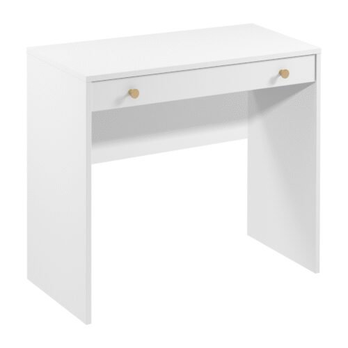 Rel B1 – Desk with 1 drawer, white, matte, platinum
