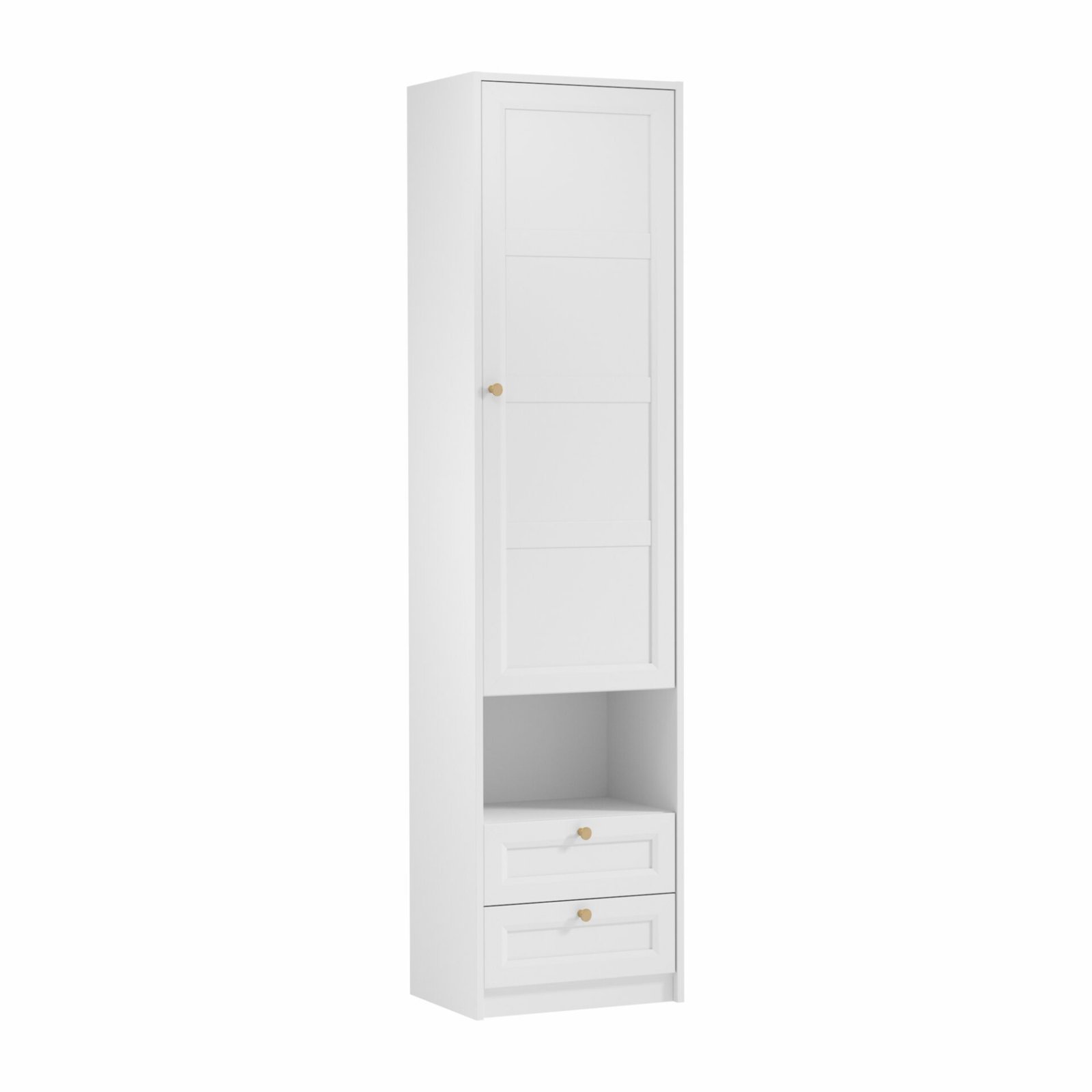 Rel S1D2S - Wardrobe 1D2S, white, matte, platinum