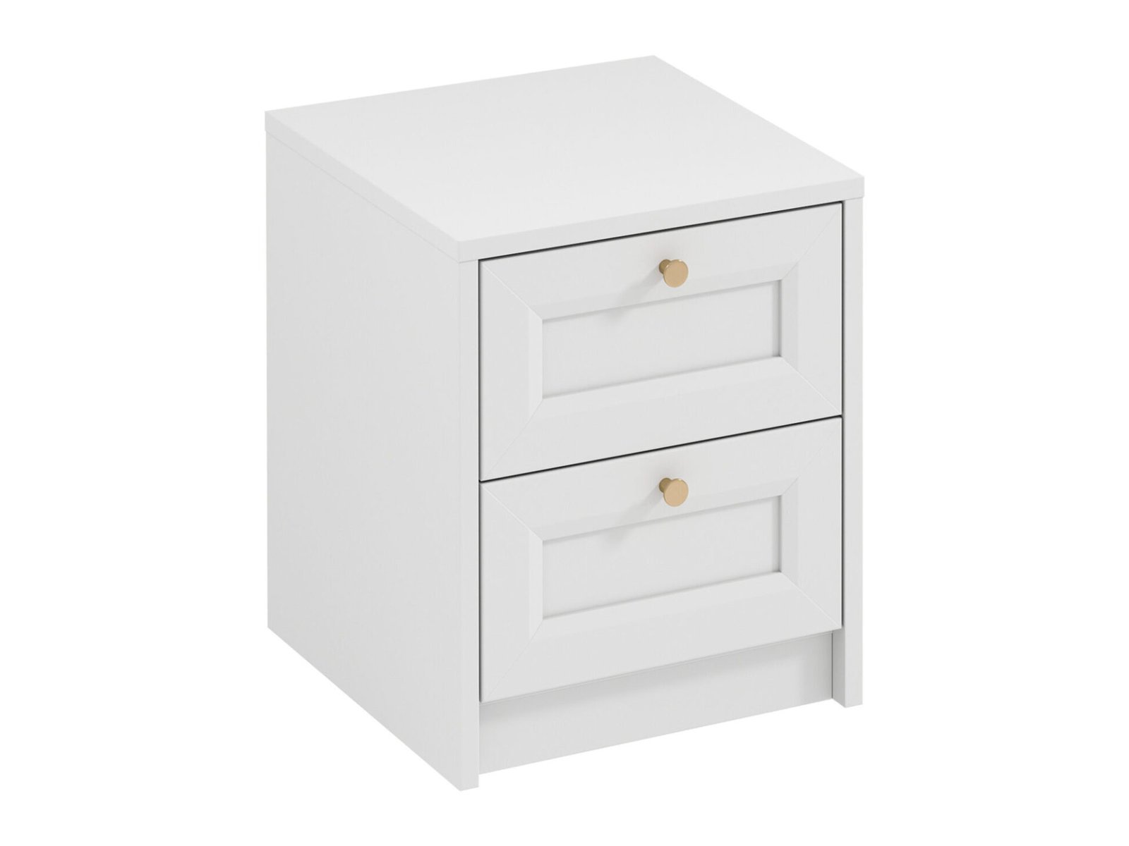 Rel SN - Nightstand with 2 drawers, white, matte, platinum