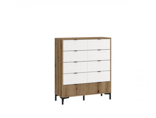 Ricko RIKK01 – 10S chest of drawers, white/oak, Coast Evoke