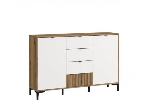 Ricko RIKK05 – 2D4S Chest of Drawers, White/Oak, Coast Evoke