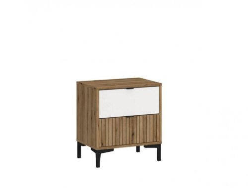 Ricko RIKK06 – 2S bedside table, white/oak, Coast Evoke