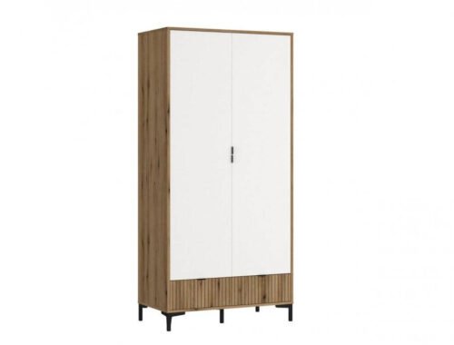 Ricko RIKS01 – 2D2S Wardrobe white/oak “Coast Evoke”