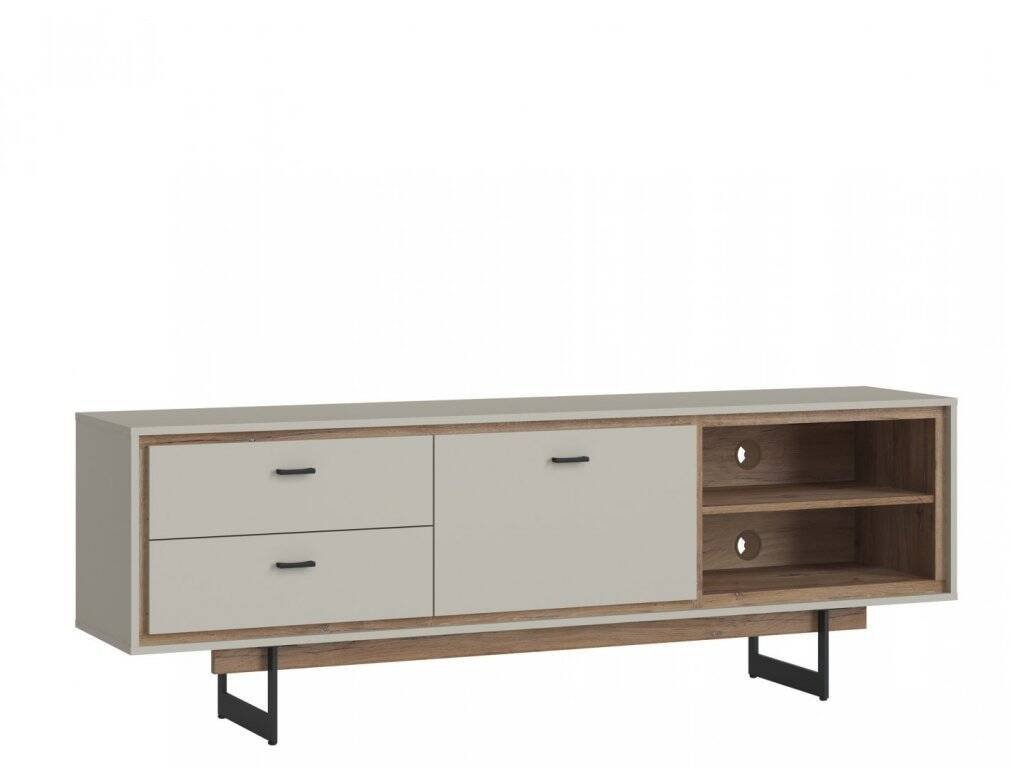 Rivero RIVF01 - TV cabinet 1D2S gray/dark oak