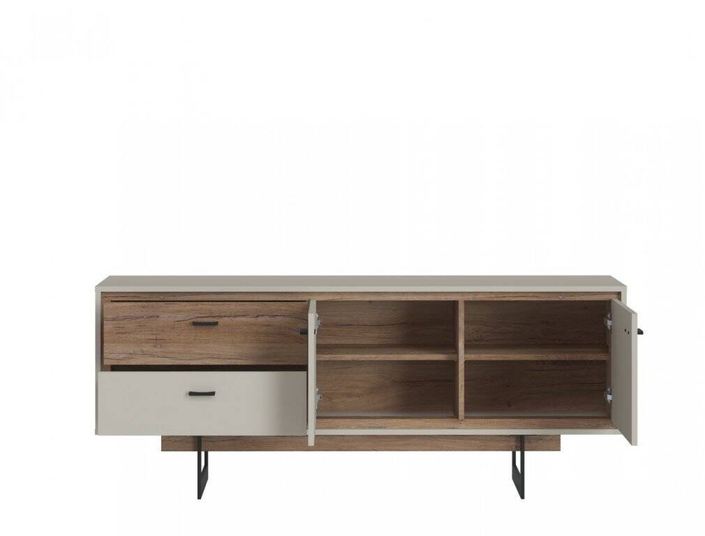 Rivero RIVF02 - 2D2S TV cabinet, grey/dark oak, Flagstaff color - Image 2