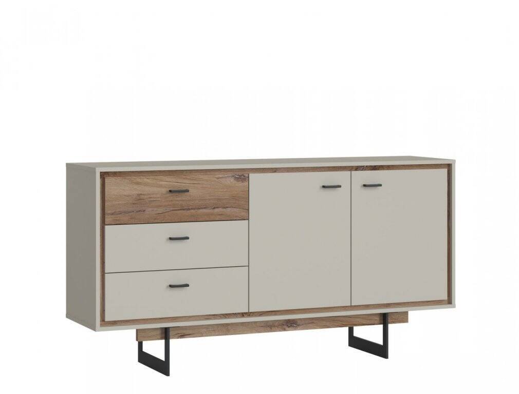 Rivero RIVK03 - 2D3S chest of drawers, grey/dark oak, Flagstaff color