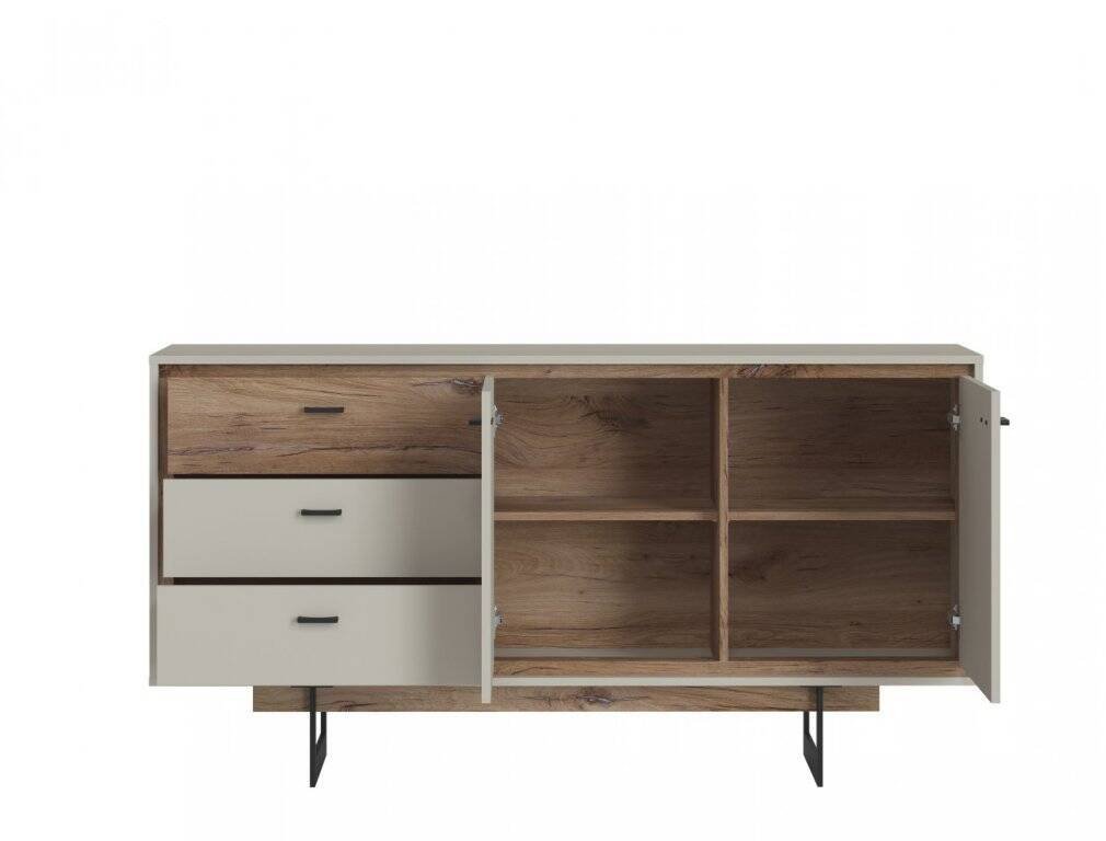 Rivero RIVK03 - 2D3S chest of drawers, grey/dark oak, Flagstaff color - Image 2