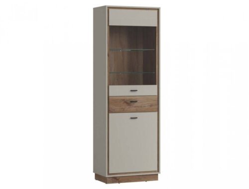 Rivero RIVV04 – Display cabinet 2D1S gray/dark oak color, Flagstaff color