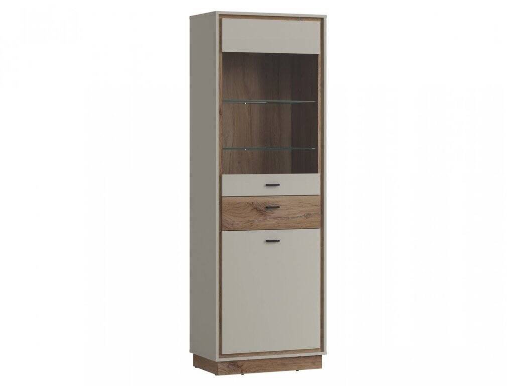Rivero RIVV04 - Display cabinet 2D1S gray/dark oak color, Flagstaff color