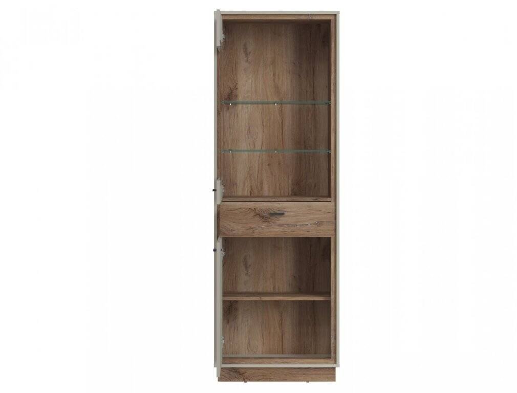 Rivero RIVV04 - Display cabinet 2D1S gray/dark oak color, Flagstaff color - Image 2