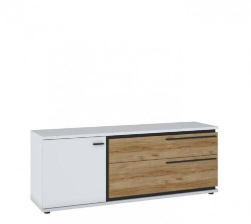 Salinas SAIF01 – TV cabinet 1D2S white/Catania oak/black