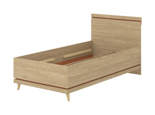 Scandi – Bed 100×200 cm, oiled brick oak