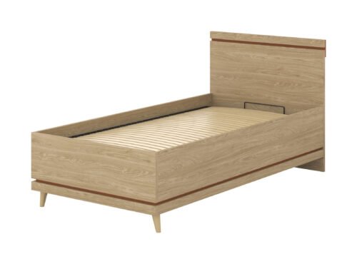 Scandi – Bed 100×200 cm with frame, oiled brick oak