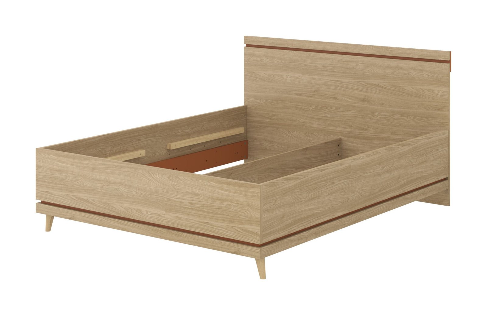 Scandi - Bed 160x200 cm, oiled brick oak
