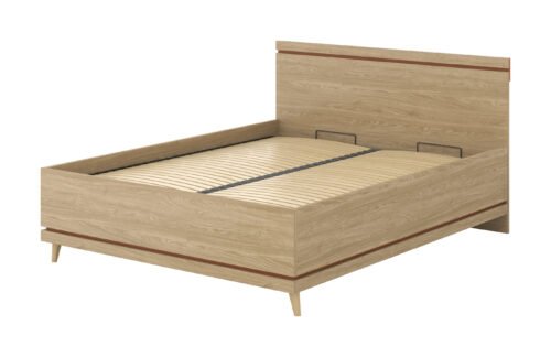Scandi – Bed 160×200 cm with frame, oiled brick oak