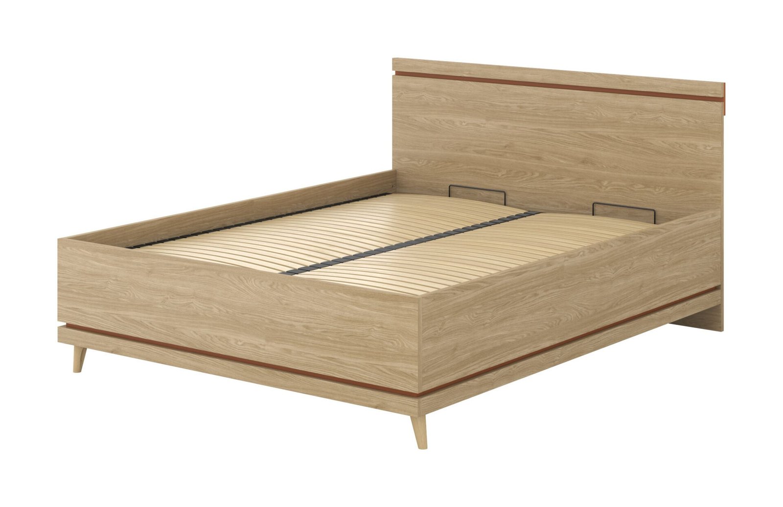 Scandi - Bed 160x200 cm with frame, oiled brick oak
