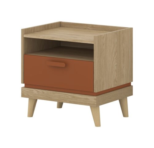 Scandi – 1S bedside table, oiled oak brick imitation