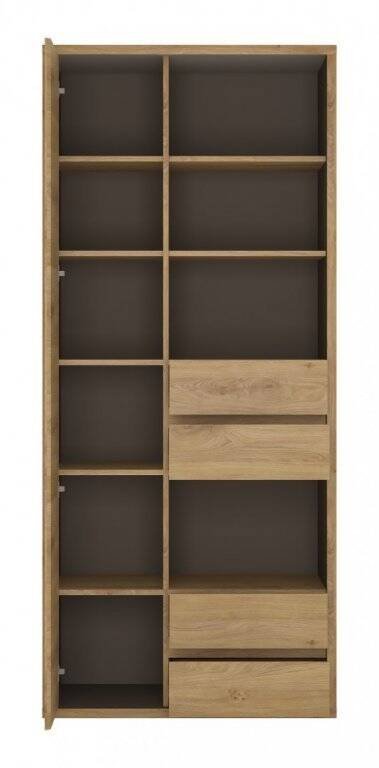 Shetland TYPE 12 - 1D-4S Shelving Unit, Shetland Oak/Black - Image 2