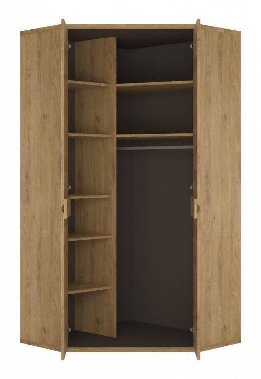 Shetland TYPE 21 - Two-door corner wardrobe, Shetland oak/grey - Image 2