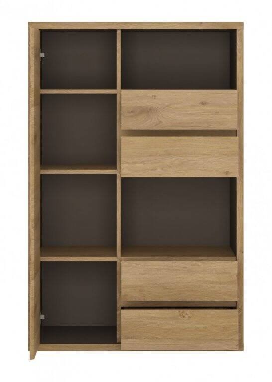 Shetland TYPE 31 - 1D-4S Shelving Unit, Shetland Oak/Black - Image 2