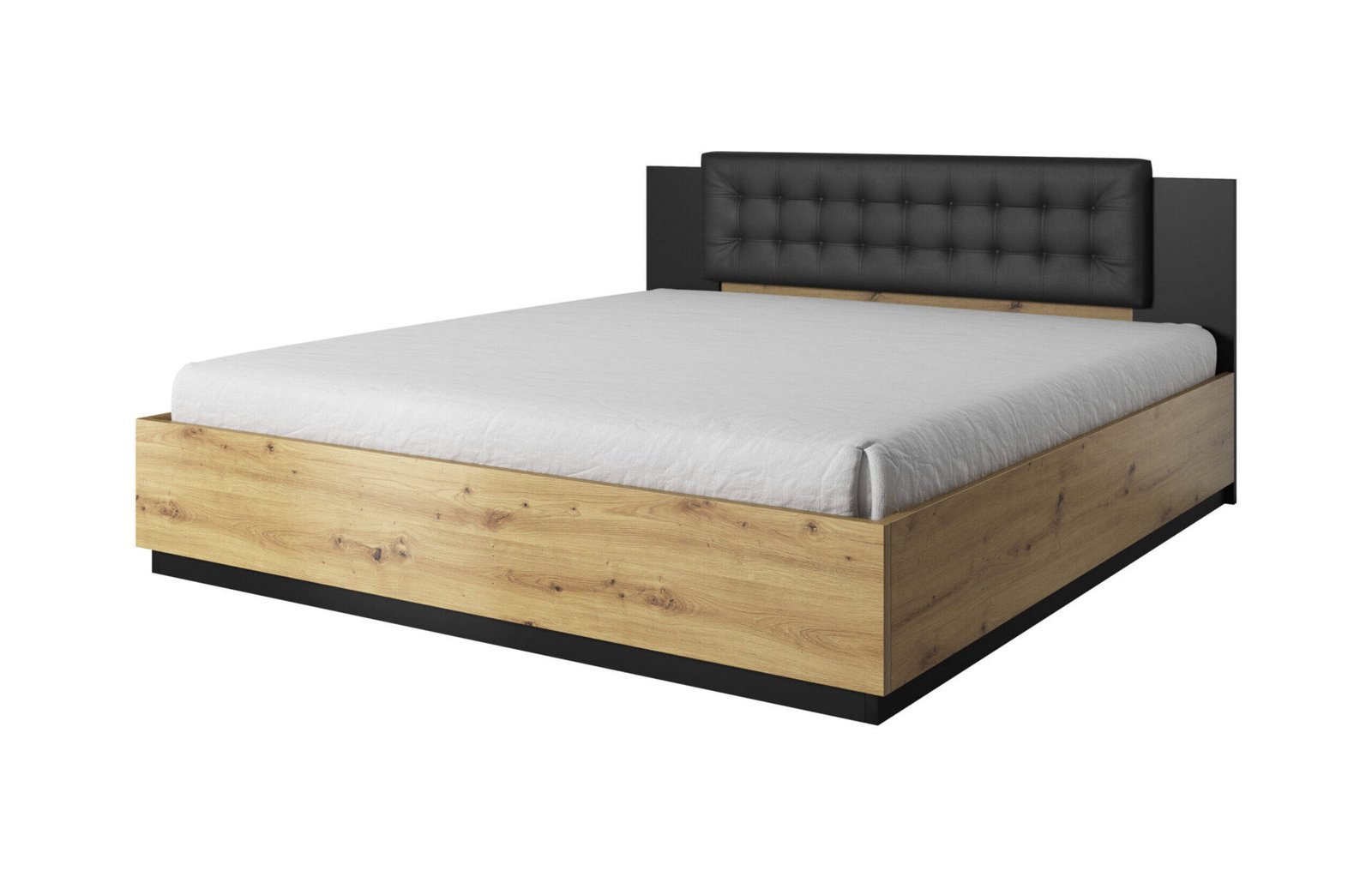 Sigma bed, 160 cm, Artisan oak / matte black
