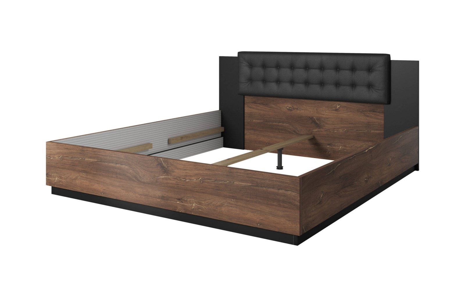 Sigma bed, 180 cm, Flagstaff Oak / matte black