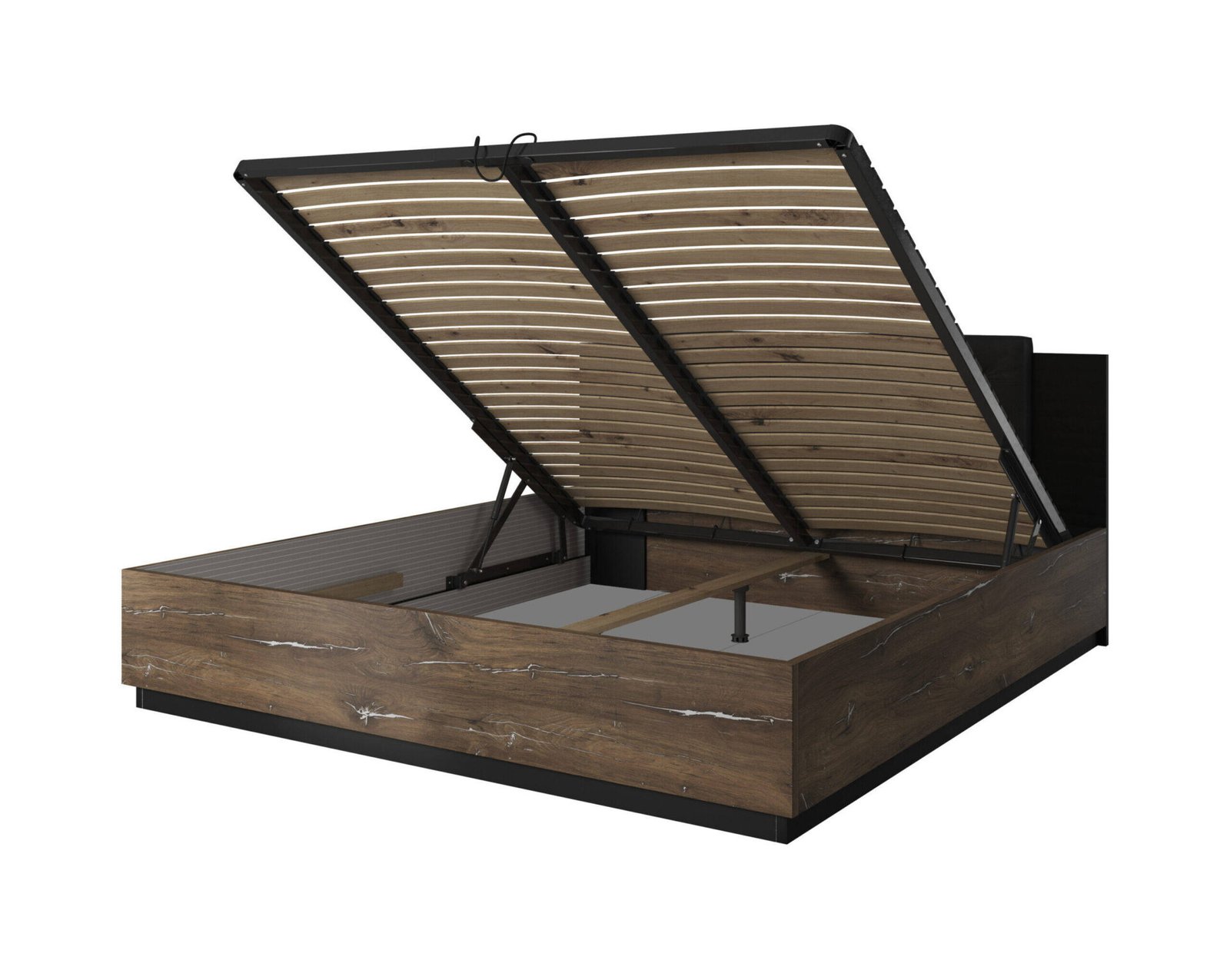 Sigma bed with storage, 140 cm, Flagstaff Oak / matt black