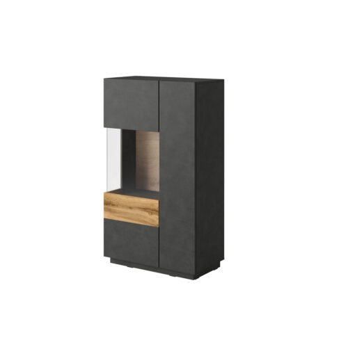 Silke chest of drawers with 2 doors, high, left, Matera / Wotan oak