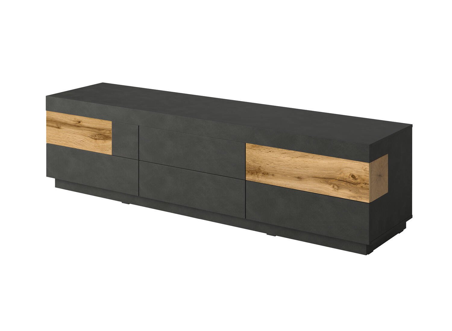 Silke TV cabinet, large, 6 drawers, Matera / Wotan oak