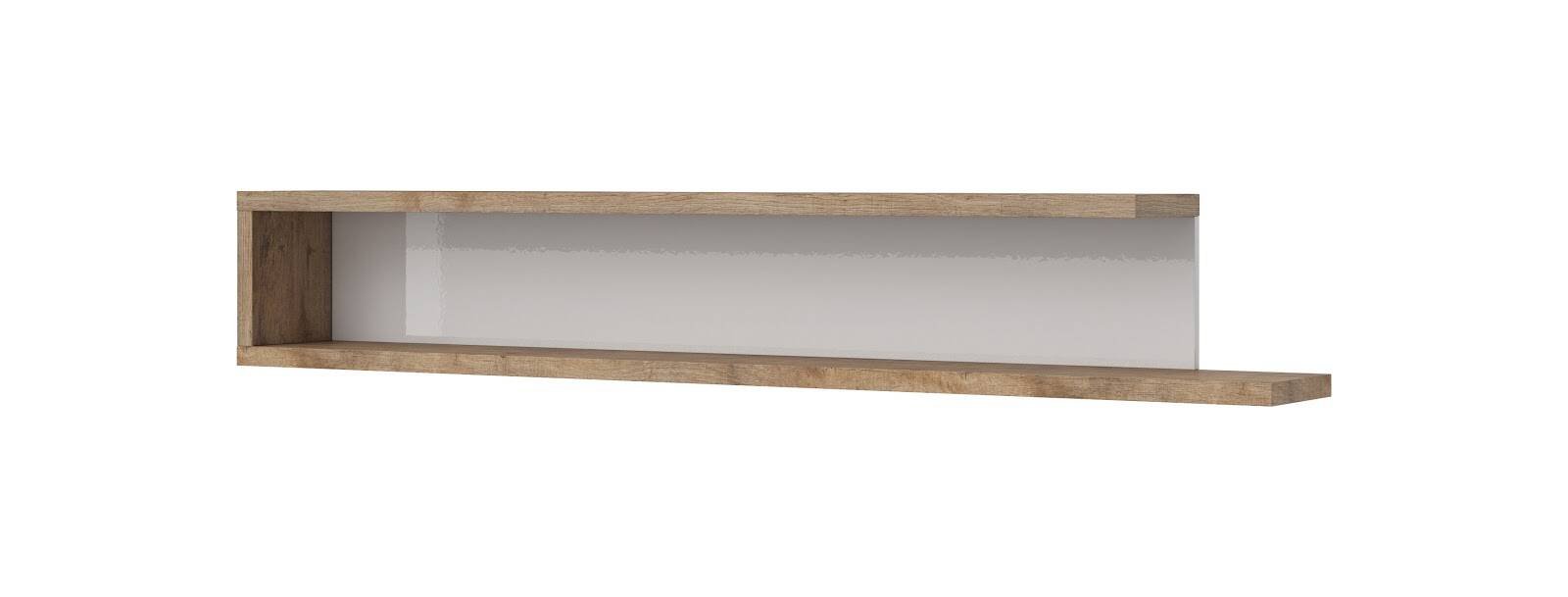 Sintra hanging shelf, 180 cm, glossy white / Samdal oak