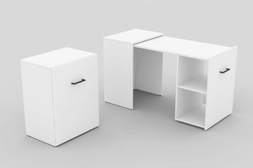 Smart – extendable table, matte white