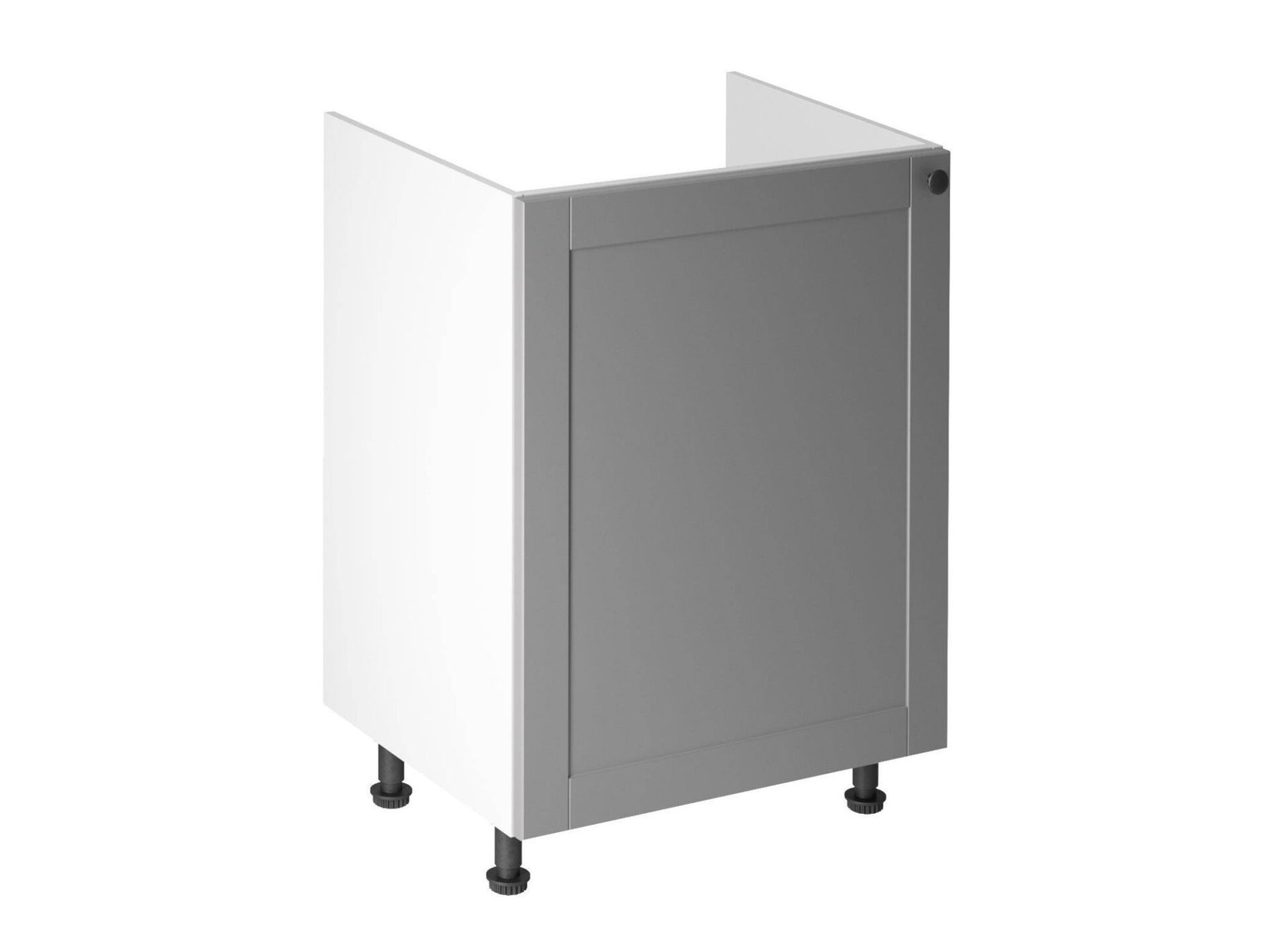 Base kitchen cabinet with sink, 1 door, D60Z, matt grey, P/L, Linea
