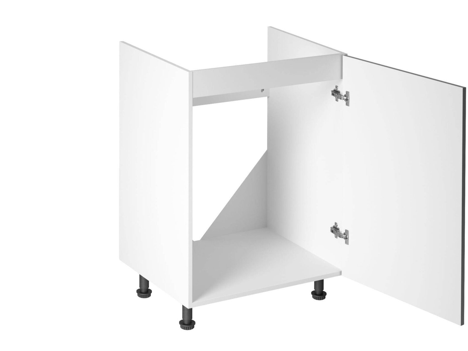 Base kitchen cabinet with sink, 1 door, D60Z, matt grey, P/L, Linea - Image 2