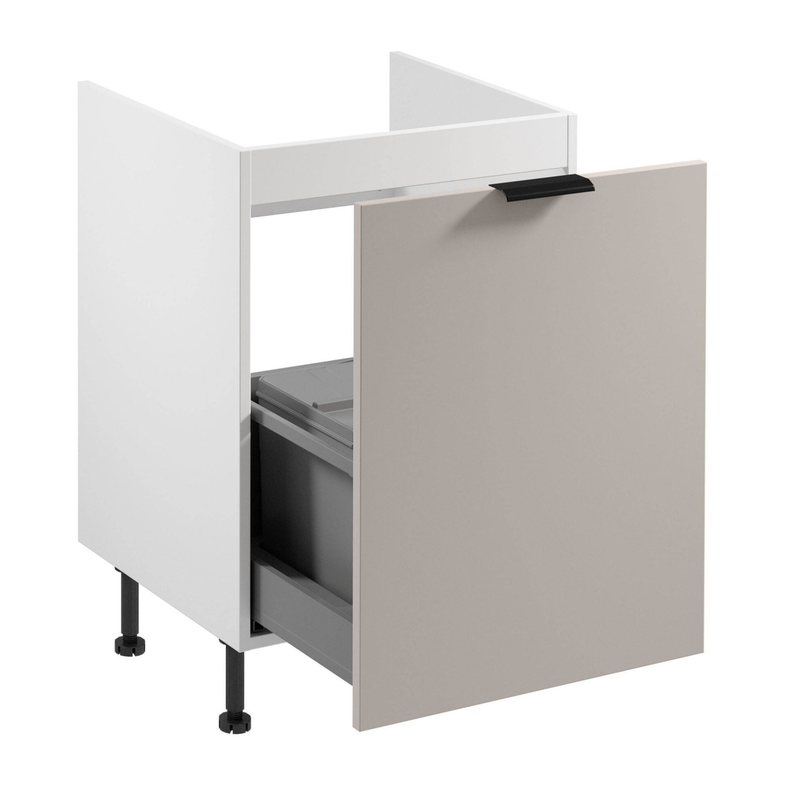 1S Base kitchen cabinet with sorting insert Sorento D60ZS AX Matt white matt beige - Image 2