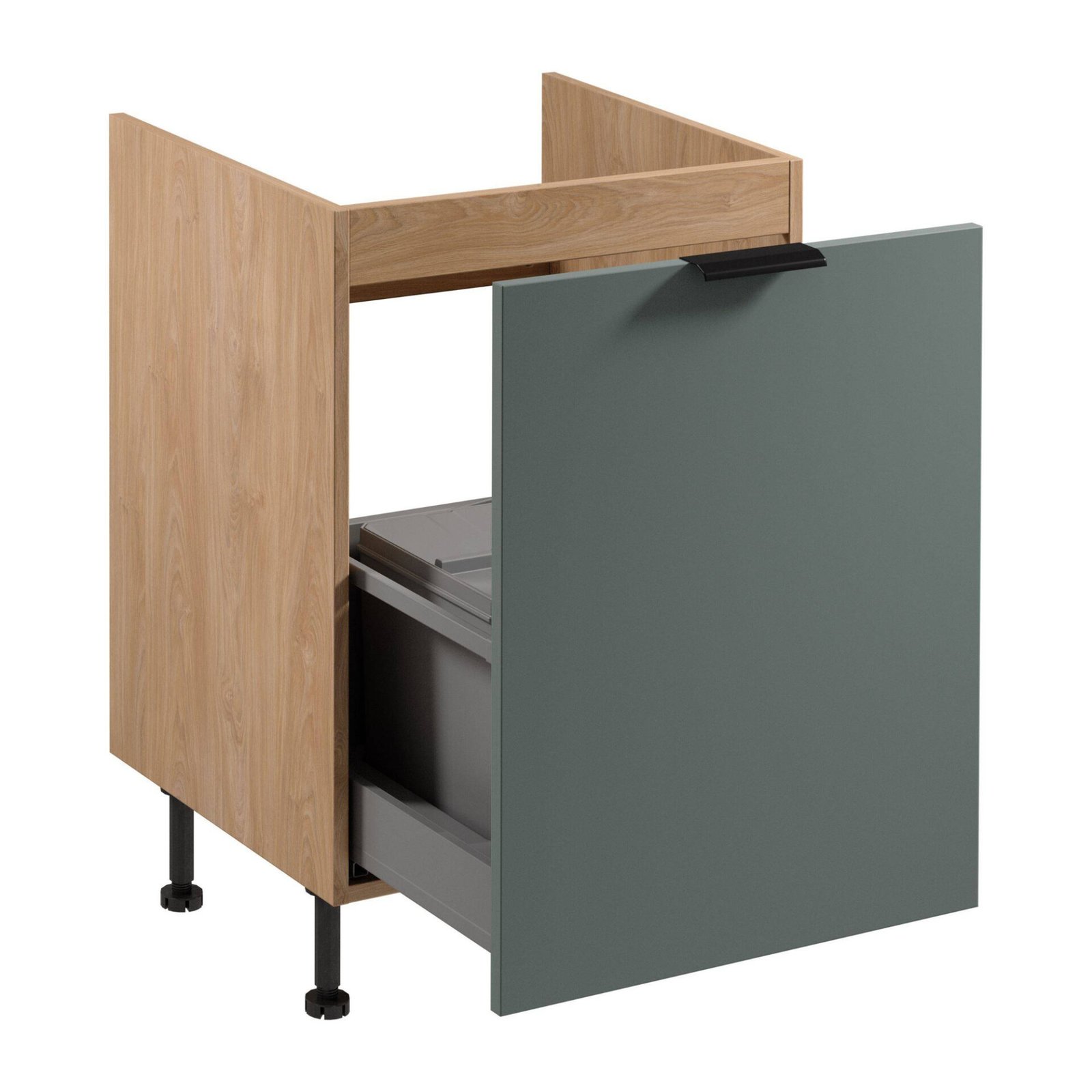 1S lower kitchen cabinet with sorting insert Sorento D60ZS AX Puccini green - Image 2
