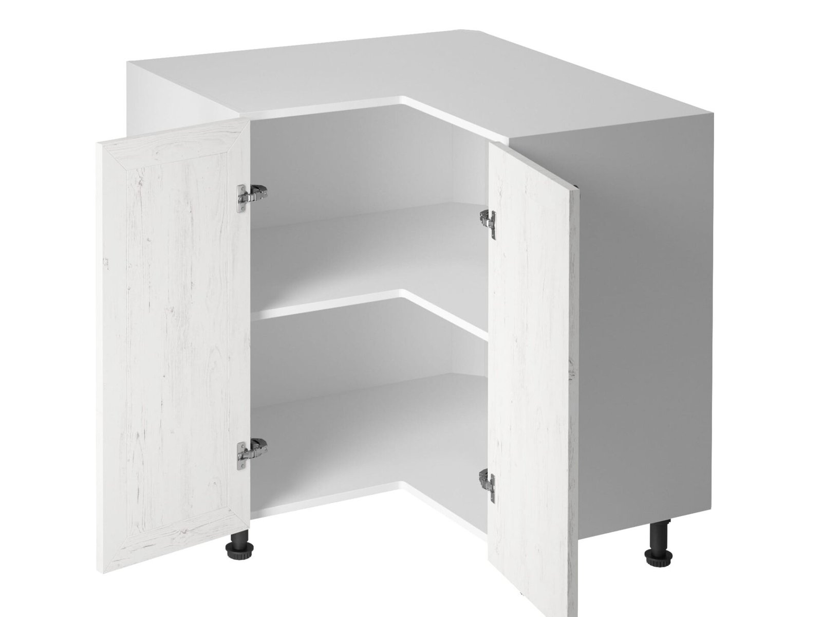 Lower corner kitchen cabinet, 2 doors, D90N, Provence pine, Andersen white matt - Image 2