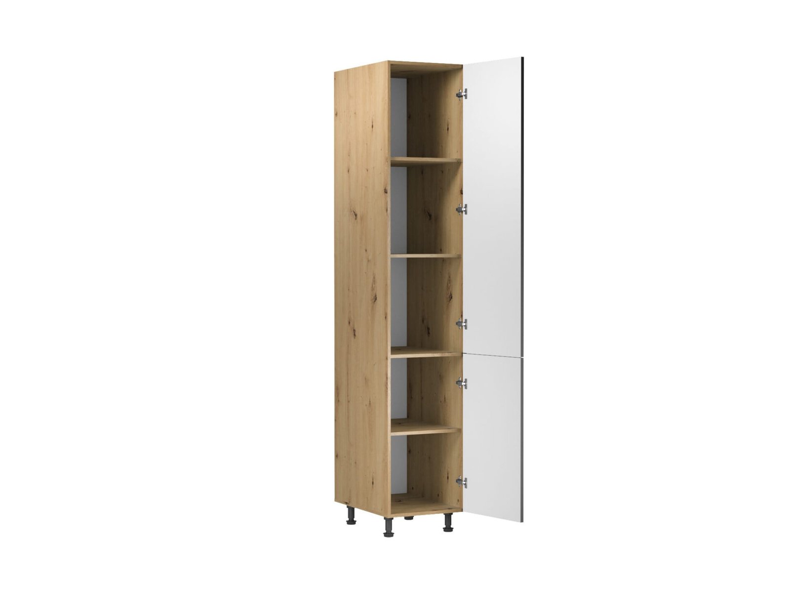 Base kitchen cabinet with 2 doors, pantry, D40SP, gray, Langen - Image 2