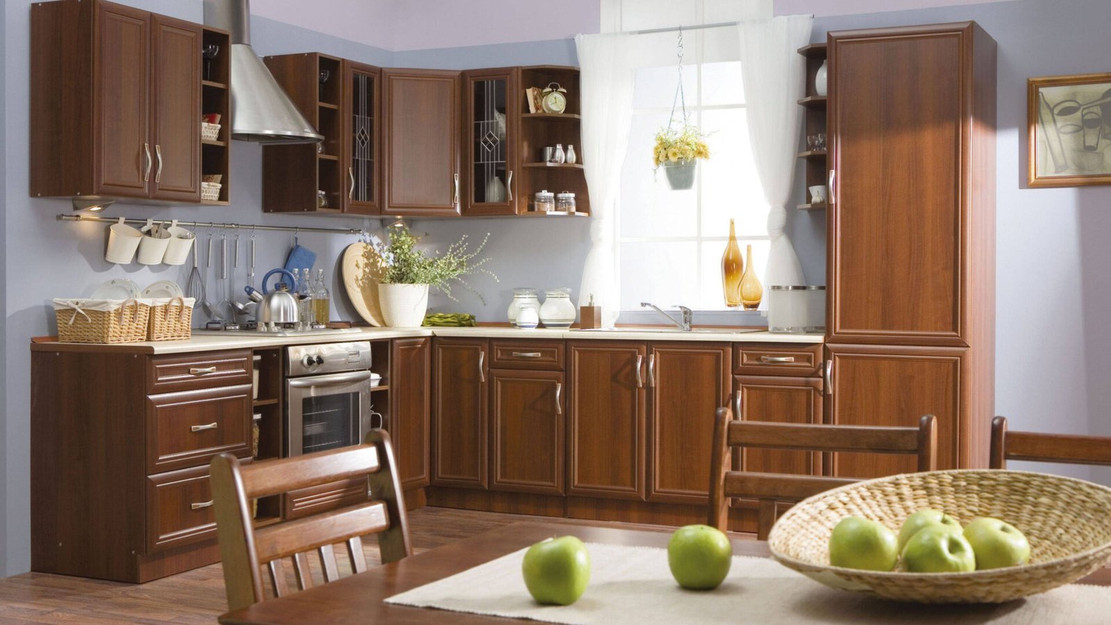 Base kitchen cabinet with 2 doors, left, pantry, D40SP-L, Sicily Walnut - Image 3