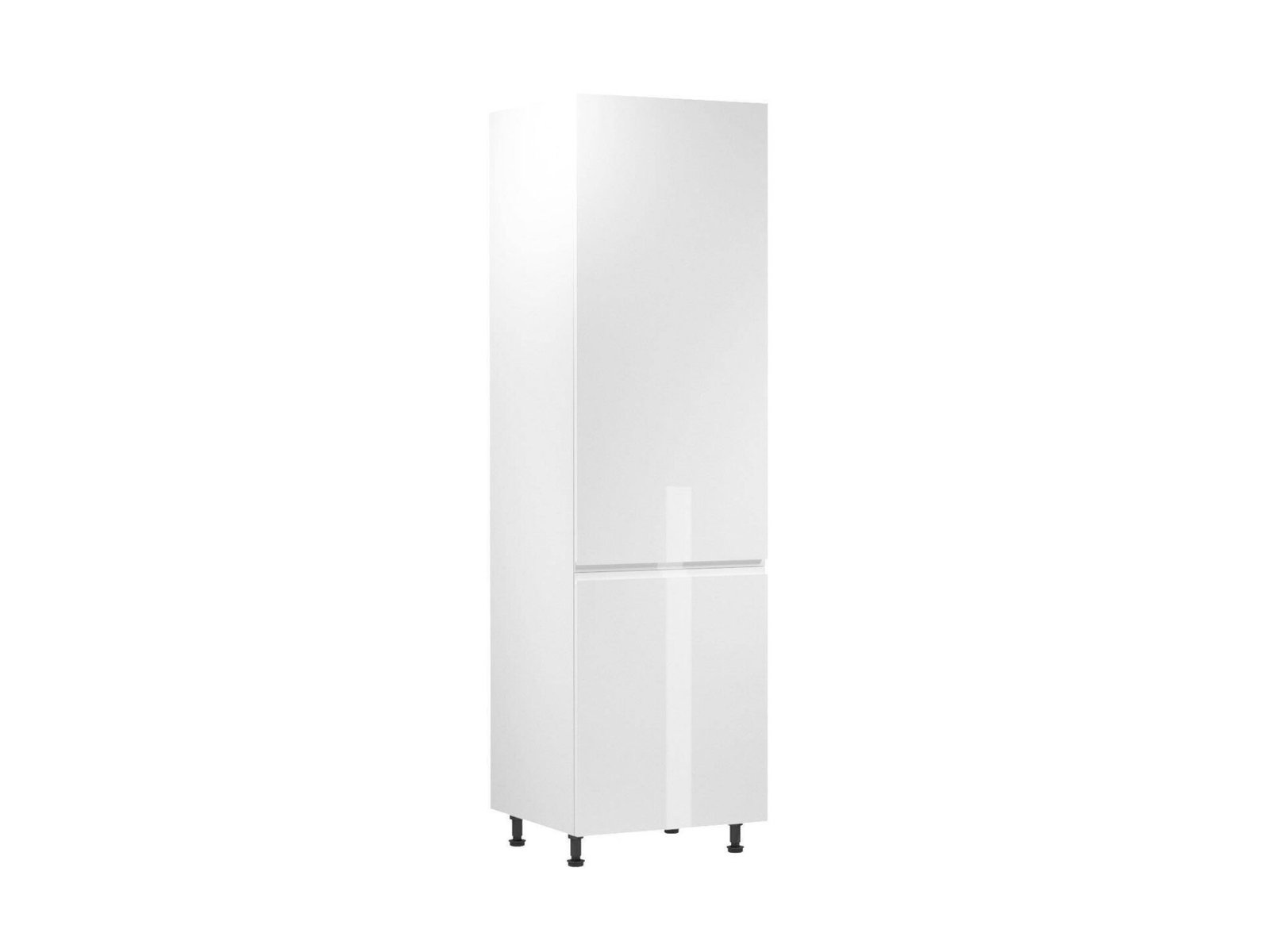 Lower 2-door kitchen cabinet with refrigerator on the right D60ZL-P Aspen White Gloss
