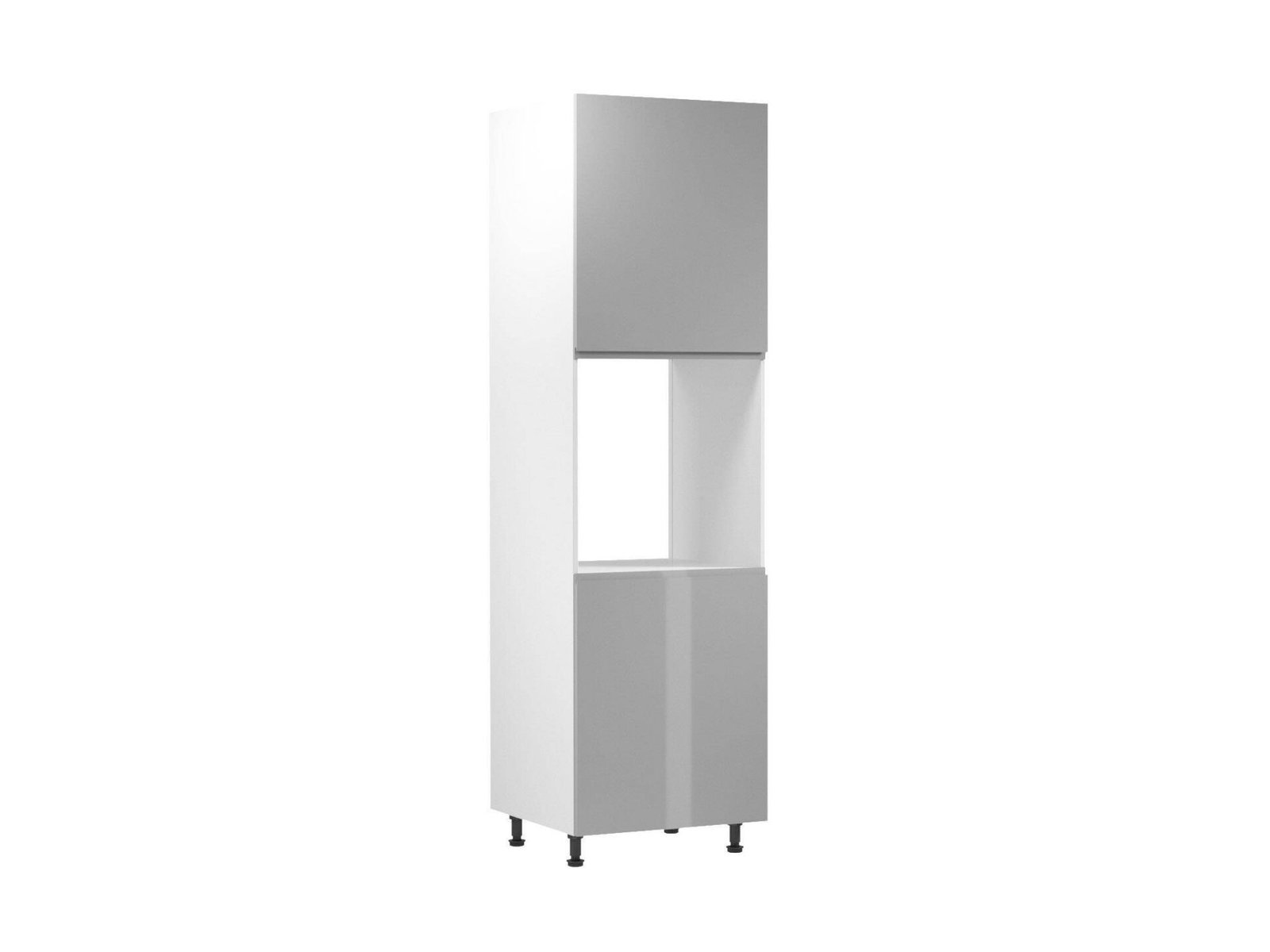 Lower 2-door kitchen cabinet with oven, left, D60P-L, aspen gray, glossy