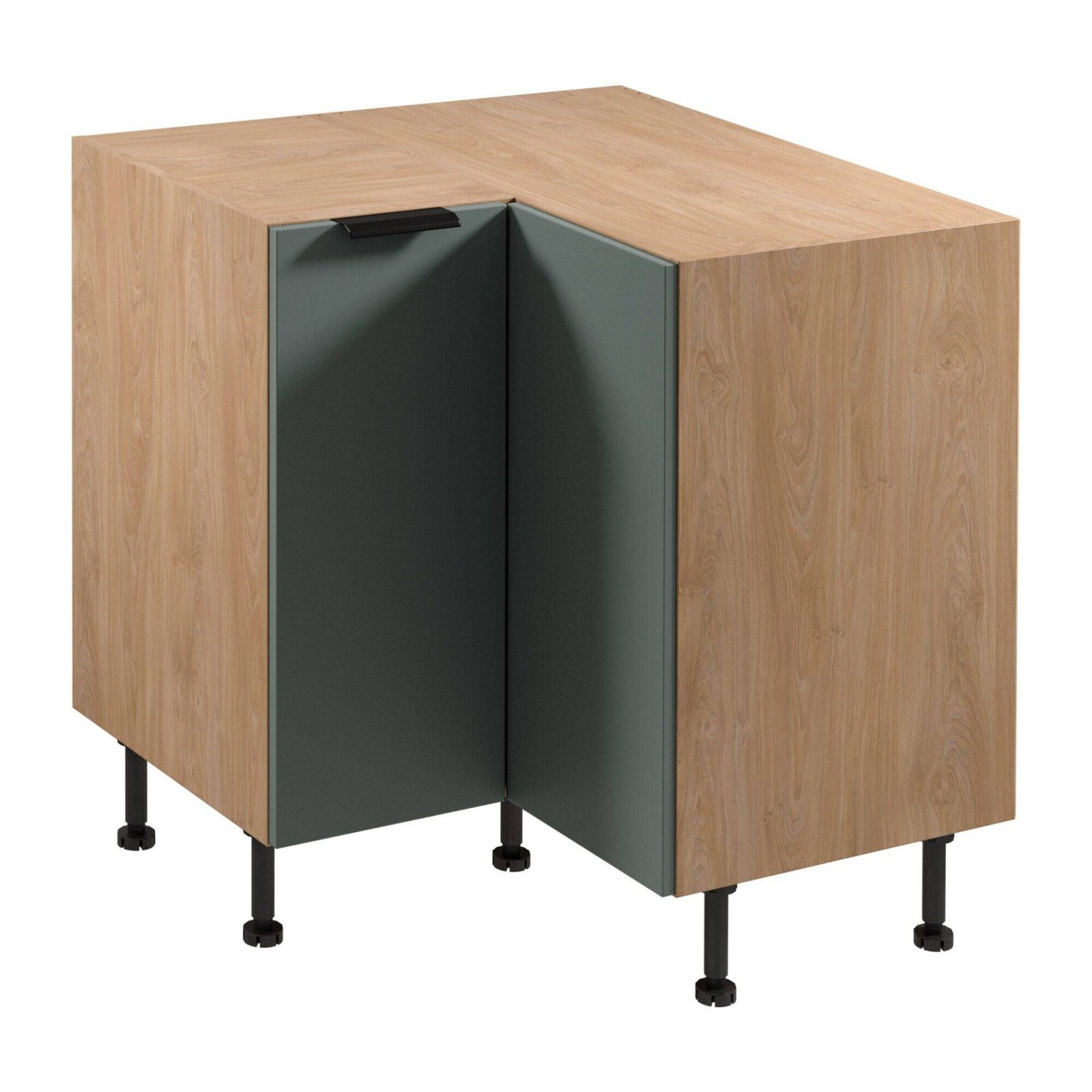 Lower 2D corner kitchen cabinet Sorento D90N Puccini green