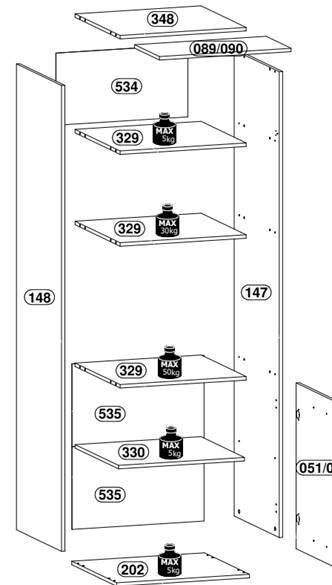 Base kitchen cabinet for oven and microwave D60PM P/L Langen Beige - Image 3