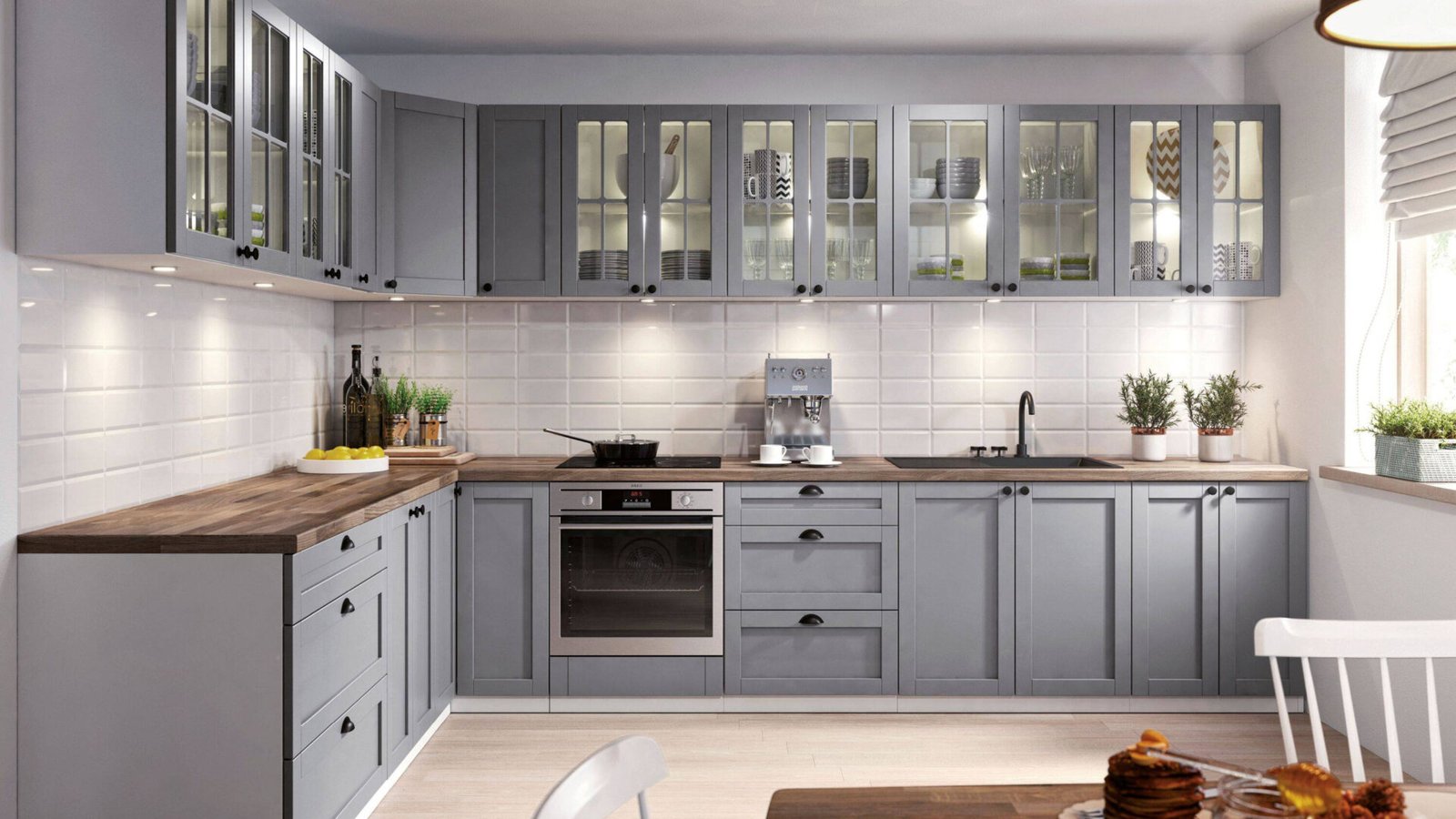 G80K Linea grey 1-door upper kitchen cabinet - Image 4